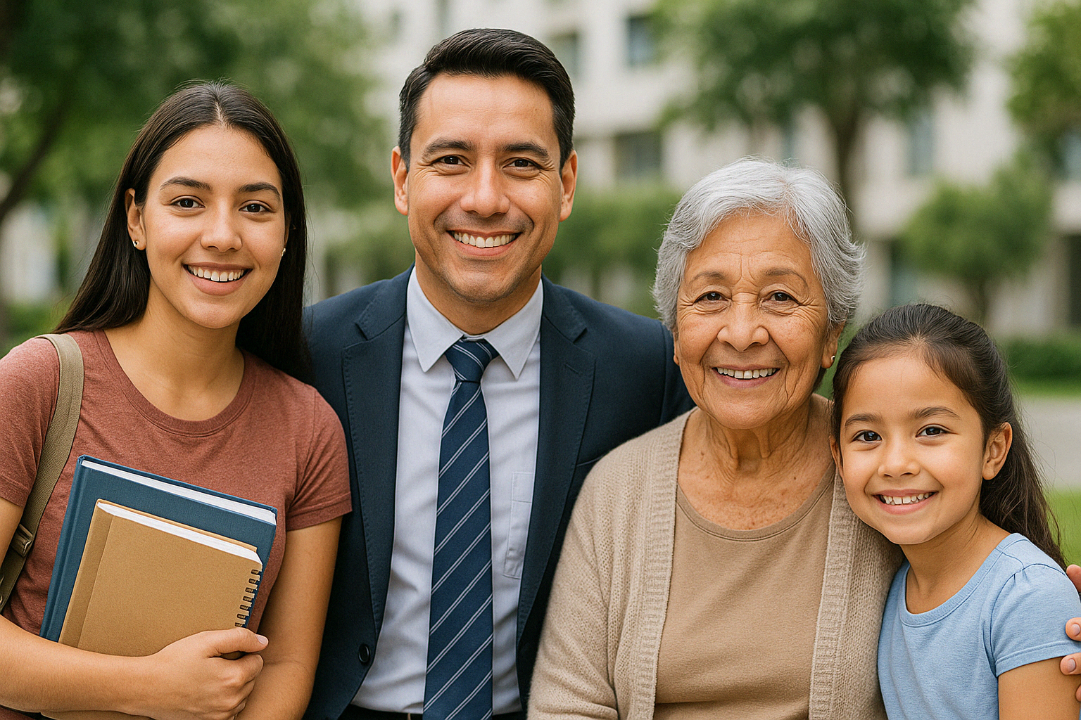 Familia feliz de expatriados en España